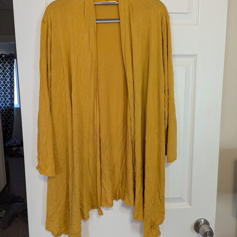 Mustard Yellow Women's Open Front Cardigan